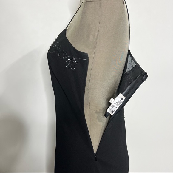 90s Y2K Black Mesh Back Evening Dress Gown Vintage Special Occasions - Picture 10 of 11